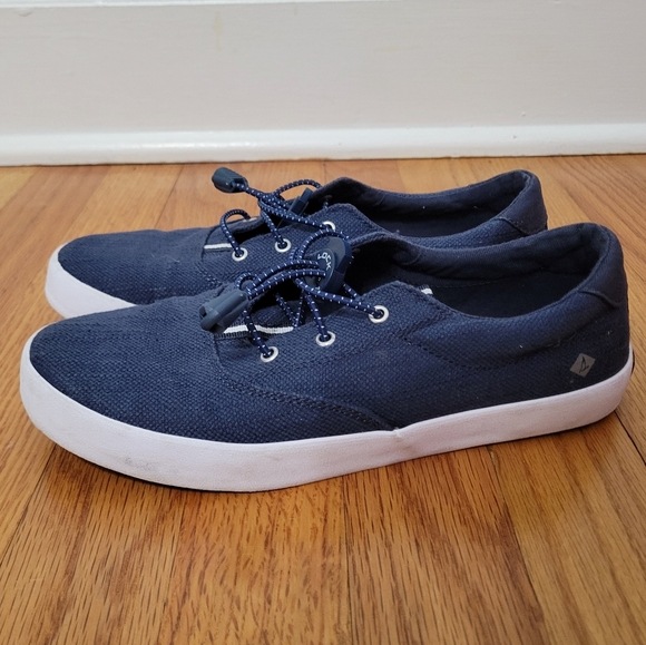 Sperry Other - Sperry Kids Washable Canvas Sneaker Size 4.5 Navy Blue Pull On Lock Laces Unisex